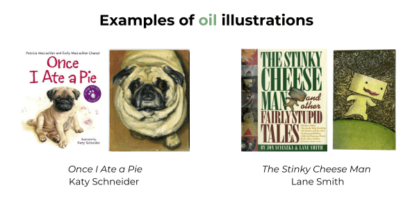 Oil illustrations in children's picture books